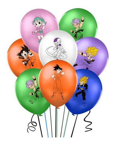 Set De 14 Globos Dragon Ball Cumpleaños Fiestas