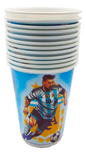 Kit 12 Vasos Decorativos  Messi Argentina Futbol