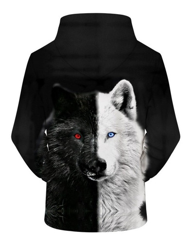 blusa de frio 3d lobo