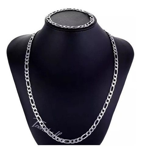 Conjunto Corrente Pulseira Masculina 3x1 Aço Inox Ref 325
