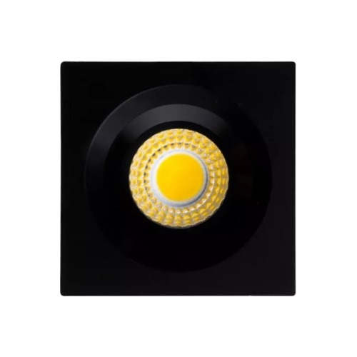 7 Mini Spot Led 3w Cob Quadrado Preto Embutir Gesso Sanca