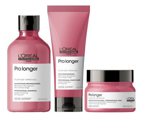 Pack Pro Longer Shampoo 300ml, Acond Y Máscara Loreal Prof
