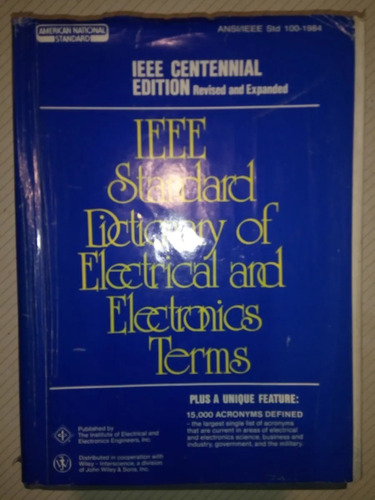 Standard Dictionary Of Electrical And Electronics Terms Ieee