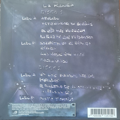 La Renga Detonador De Sueños Vinilo Nuevo 2 Lp