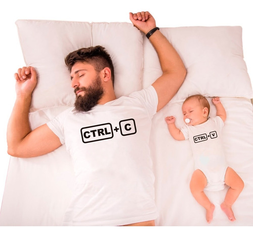 Camiseta Y Mameluco Papá Bebé Control C Control V
