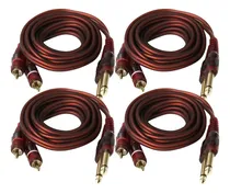 Comprar 4pcs 5ft 6.35mm Dual 1\u002F4 Plug A Phono 2 Cable De Sonido