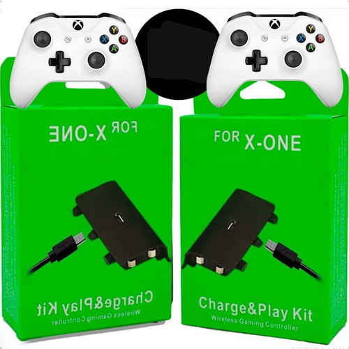 2 Baterias Com Cabo Carregador Para Controle Xbox One Charge
