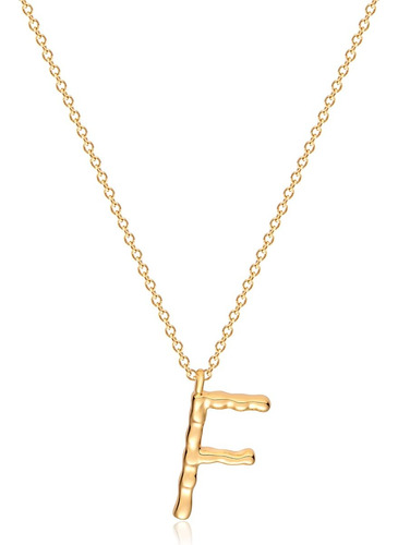 Collar Inicial Chapado En Oro De 18 Quilates Letra F