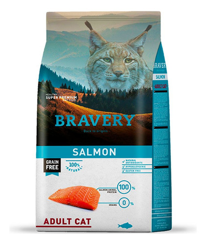 Alimento Para Gatos Bravery Salmon Adult Cat 2kg 