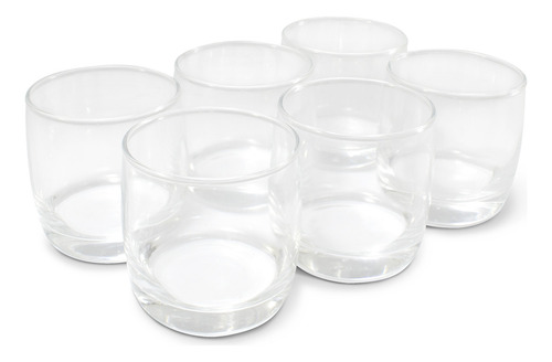 Juego De Vasos De Vidrio 230 Ml 6 Piezas Color Blanco