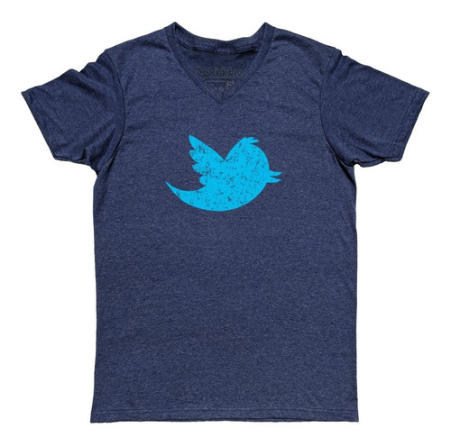 Twitter Vintage Logo Playera Cuello En V Redes Sociales