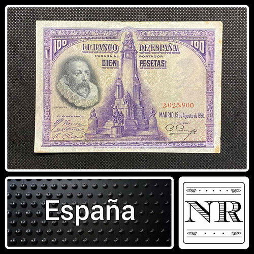 España - 100 Pesetas - Año 1928 - P #76 - M. De Cervantes