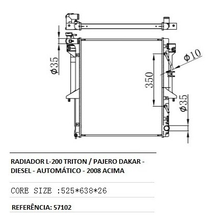 Radiador L-200 Triton / Pajero Dakar Aut 08 57102 Br