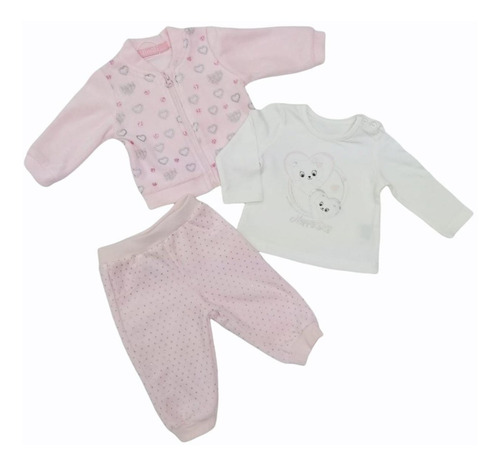 Conjunto 3 Pzas. Bebé Niña Yimai 015 #0-12 Meses    P