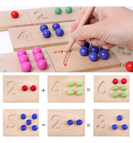 Juego De Tablas De Seguimiento De Números De Madera Montesso