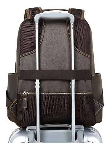 Taertii Mochila De Cuero Genuino De Grano Completo Para Homb