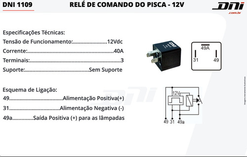 Imagen 3 de 3 de Relé De Automóvil 12v 3p 49a, 49, 31
