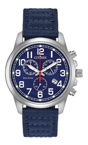 Citizen Military Blue Dial Stainless At0200-21l Correa Azul Bisel Azul Fondo Azul