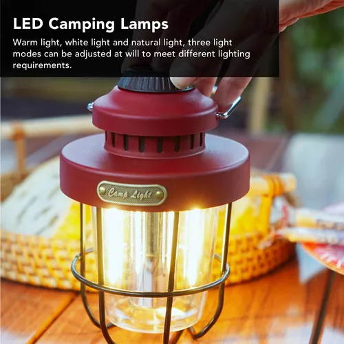 Farol de Camping Recargable 3 Modos con Luz Led y Carga USB