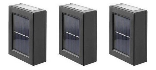 Pack 3 Foco Luz Aplique Solar Led Pared Exterior Luz Calida