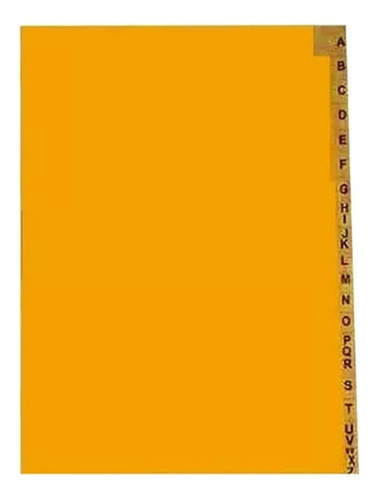 Indice Separador A-z Cartulina Oficio P/bibliorato, Carpetas Color Amarillo