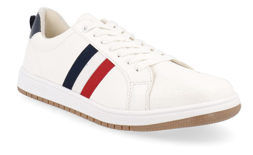 Tenis Trender Urbano Color Blanco Con Azul Para Hombre 