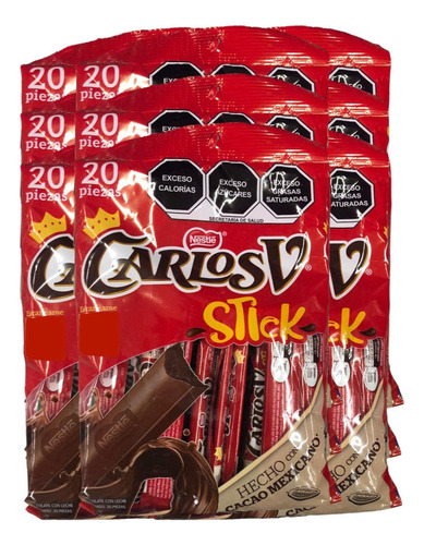 Chocolate Carlos V Stick 20pz