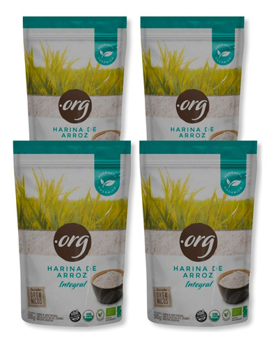 Harina De Arroz Integral Organico 500 G X 4 Unidades! 