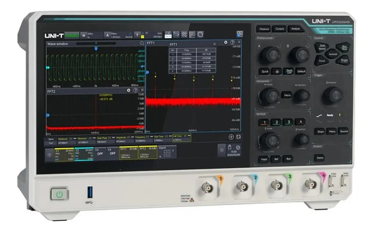 Osciloscopio Alta Resolucion Pro Uni-t Upo2204hd 200mhz 4ch
