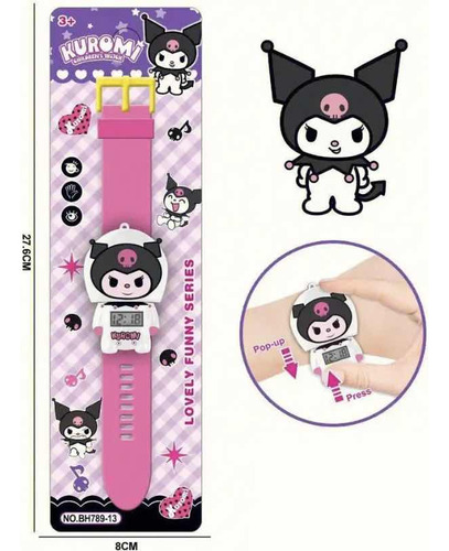 Reloj Infantil Para Niñas Modelo Kuromi Hora Formato Digital