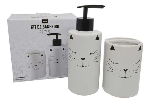 Kit Para Banheiro Com 2 Peças Em Cerâmica Branco