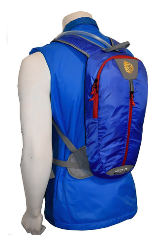 Mochila De Hidratacion 7 Lts Navajo Eco Bolsa De 2lts Color Azul/rojo