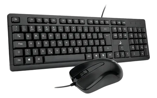 Kit Teclado e Mouse Rise Mode Office USB Preto com Fio