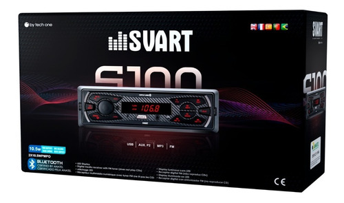 Auto  Som Radio Automotivo Bluetooth Mp3 Player Usb Tech One