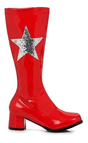 Botas Super Heroe Gogo Go Go Estrella Disco 60's Rojas Niñas