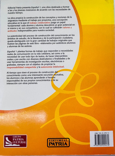 1 Libro - -español 1 - Primero De Secundaria