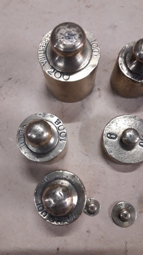 Antiguo Lote De Pesas De Bronce Para Joyeria