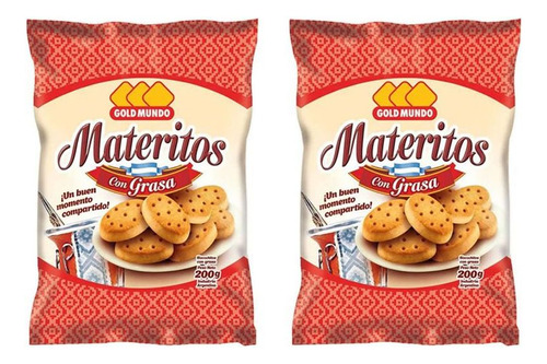 Bizcochos De Grasa Gold Mundo Materitos 200gr Pack X2