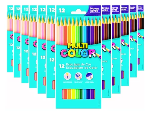 Lápis De Cor Multicolor Caixa Com 12 Cores