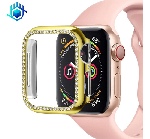Imagen 4 de 10 de Funda Para Apple Watch Diamantes Premium + Mica Dama Mujer