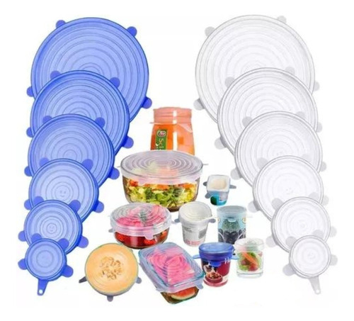 Tapas De Silicona Elásticas Alimentos X6 Reutilizable Oferta