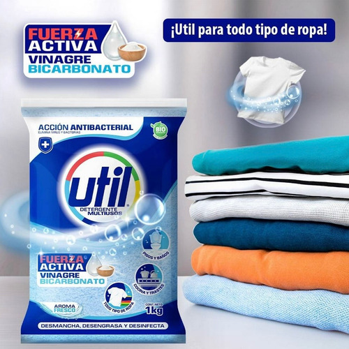 Detergente Multiusos Antibacterial Util Fuerza Activa 1kg