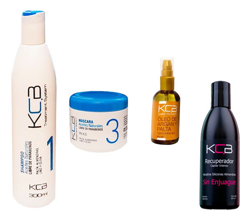 Kit Shampoo 300ml Mascara 300g + Óleo + Restaurador Kcb