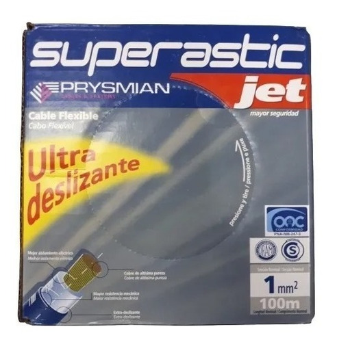 Cable Unipolar 1mm Pirelli Prysmian Superastic Negro X100m 