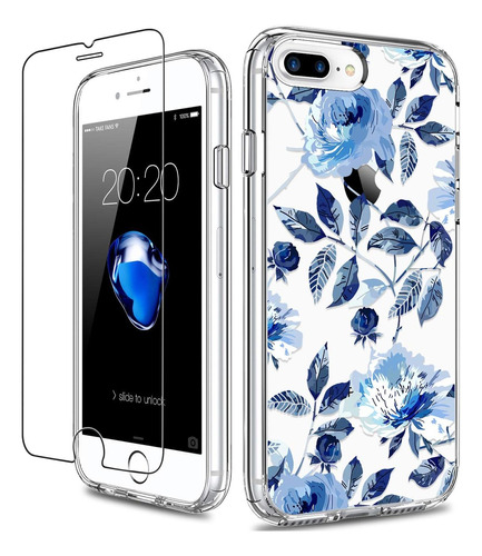 Funda iPhone 8 Plus/7 Plus Giika Blue Flowers/blue