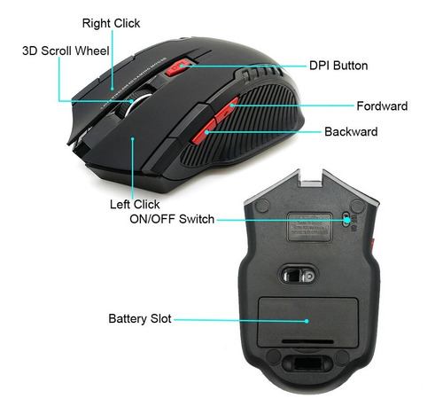 Mouse Gamer Sem Fio Usb 2.4 Ghz Para Computador Portátil
