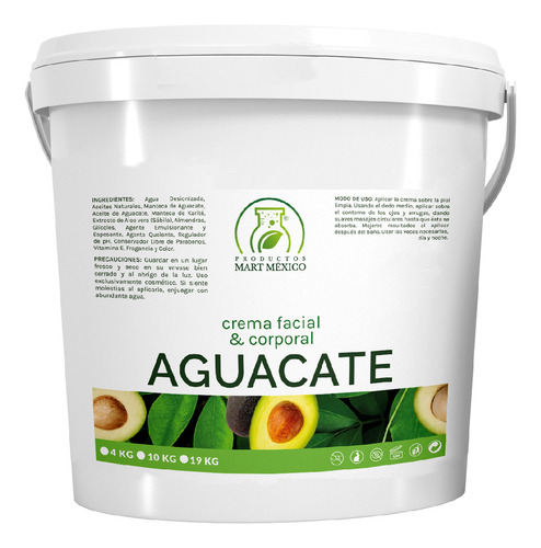 Crema Humectante De Aguacate 10 Kilos