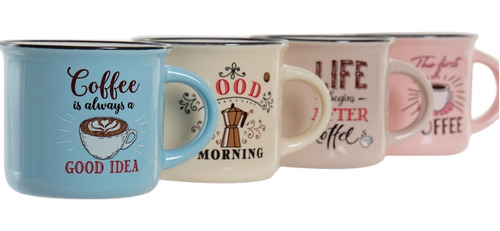 Set 4 Tazas Cafe Vintage