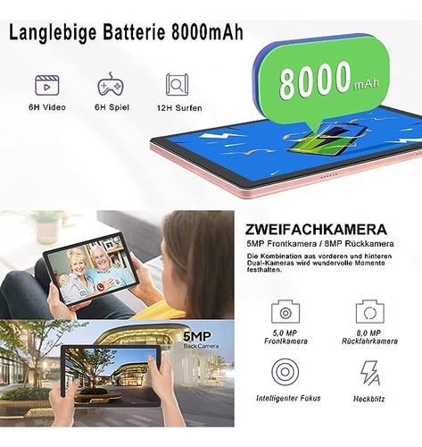 Tablet Android Tab 10.1 Hd 8+64gb Memoria Ram Octa-core Pad