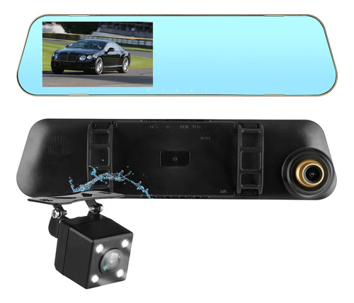 Dohonesbest Dash Cam Lente Doble Vista Erior Espejo Auto Hd